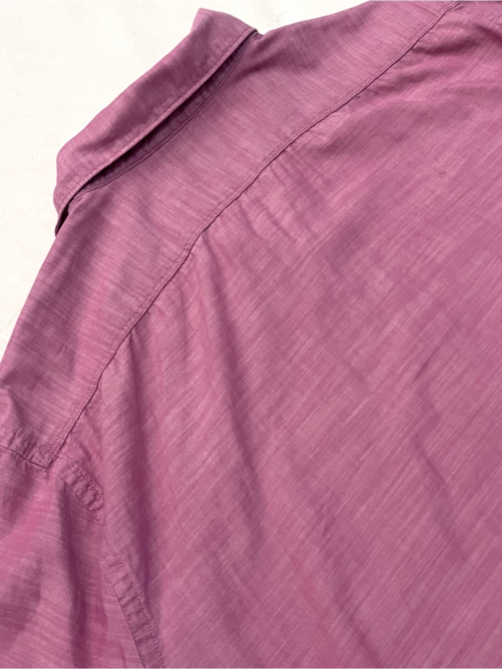 Express Soft Wash Men's Short-Sleeve Collar Button-Down Shirt Pink / Purple L - Picture 15 of 15